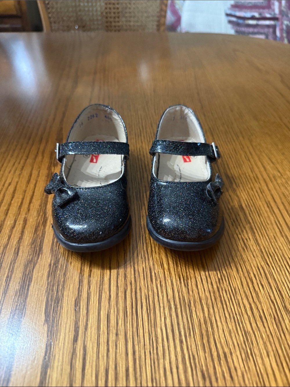 Sparkle Black Girls Mary Jane Dress Shoes with Bow Accent
